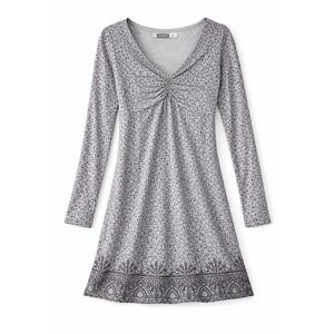 Athleta Women's Dress Size L Gray Geometric Long Sleeve V-Neck Casual